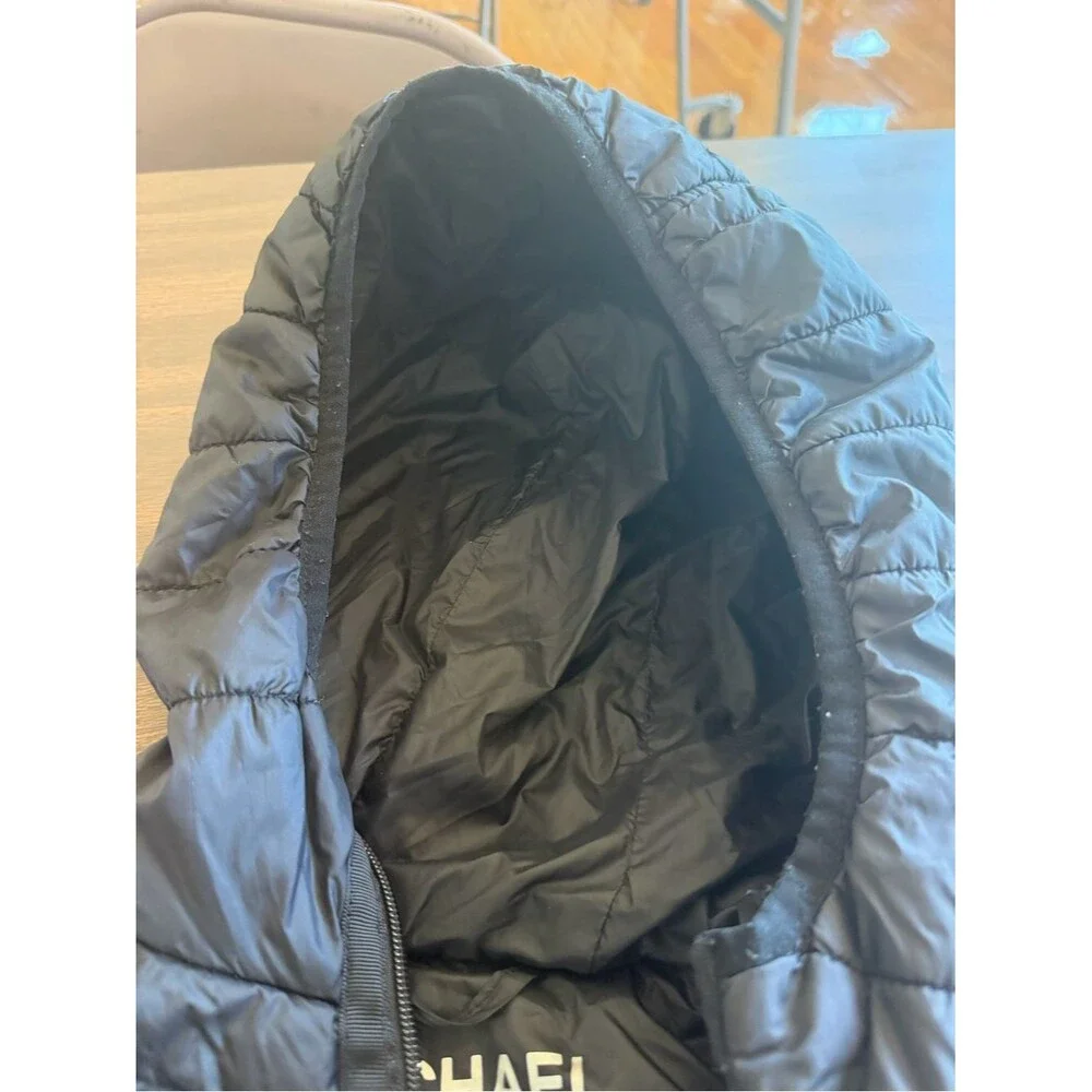 Michael Kors Black Puffer Jacket with Gold Logo Medallion